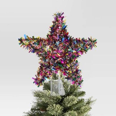 11" Lit-Led Multi Tinsel Star Twinkle Warm White Lights Christmas Tree Topper - Wondershop™ 2 11" Lit-Led Multi Tinsel Star Twinkle Warm White Lights Christmas Tree Topper - Wondershop™ - Image 2