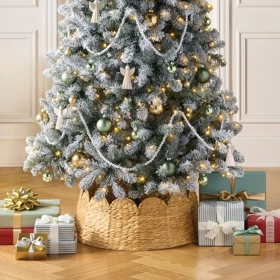 Christmas Water Hyacinth Scalloped Tree Collar - Wondershop™ 1 Christmas Water Hyacinth Scalloped Tree Collar - Wondershop™