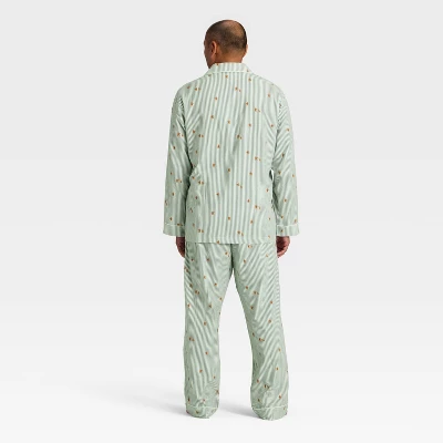 Men's Gingerbread Striped Flannel Long Sleeve Shirt And Pants Holiday Matching Family Pajama Set - Wondershop™ Cream 1 Men's Gingerbread Striped Flannel Long Sleeve Shirt And Pants Holiday Matching Family Pajama Set - Wondershop™ Cream