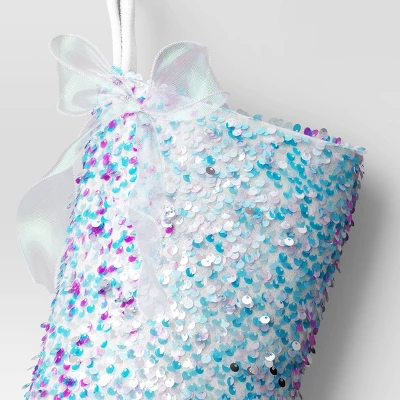 21" Christmas Iridescence Sequins Stocking With Bow - Wondershop™ 2 21" Christmas Iridescence Sequins Stocking With Bow - Wondershop™ - Image 2
