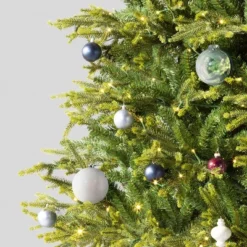 4ct 150mm Christmas Ornament Set Iridescent White/Clear - Wondershop™