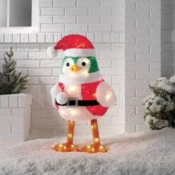 Incandescent Tinsel Santa Bird Christmas Novelty Sculpture Light With Clear Color Light Bulb - Wondershop™