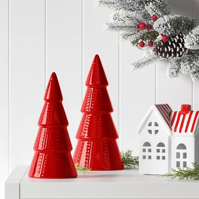 10" Ceramic Tree Shaped Christmas Decor - Wondershop™ 1 10" Ceramic Tree Shaped Christmas Decor - Wondershop™