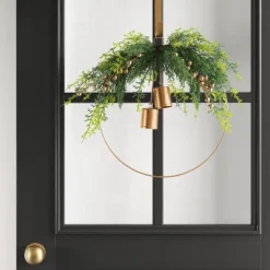 Christmas Hoop Wreath With Gold Bells - Wondershop™