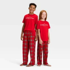 Kids' Plaid Microfleece Holiday Matching Family Pajama Pants - Wondershop™ Red -Christmas Sale Store GUEST a9bb3b27 bf6f 49fe b67b 0ec66b337ddf