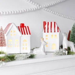 6.25" Christmas Lit Ceramic House - Wondershop™