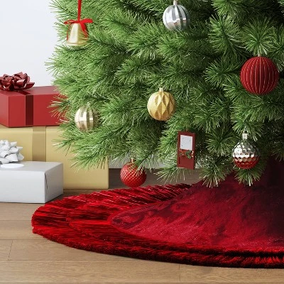 48" Christmas Tonal Tinsel Tree Skirt Red - Wondershop™ 1 48" Christmas Tonal Tinsel Tree Skirt Red - Wondershop™
