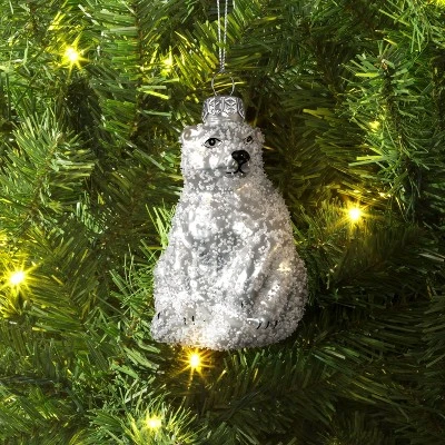 Christmas Glass Polar Bear Ornament - Wondershop™ 1 Christmas Glass Polar Bear Ornament - Wondershop™