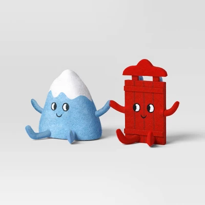 Christmas Felt Duo Figural Mountain And Sled - Wondershop™ 2 Christmas Felt Duo Figural Mountain And Sled - Wondershop™ - Image 2