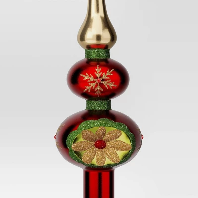 Christmas Plastic Finial Tree Topper Red/Green - Wondershop™ 2 Christmas Plastic Finial Tree Topper Red/Green - Wondershop™ - Image 2