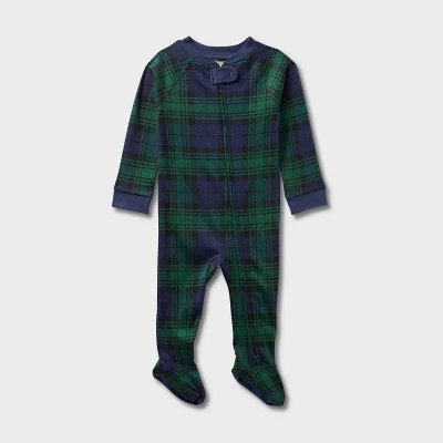 Baby Plaid Ribbed Holiday Matching Family Footed Pajamas - Wondershop™ Green 3 Baby Plaid Ribbed Holiday Matching Family Footed Pajamas - Wondershop™ Green - Image 3