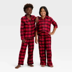 Kids' Plaid Long Sleeve Shirt And Pants Holiday Matching Family Pajama Set - Wondershop™ Red/Black -Christmas Sale Store GUEST b4b78934 020c 4302 834a 52c912929d63