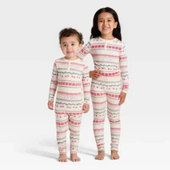Toddler "Let It Snow" Fair Isle Cozy Knit Long Sleeve Shirt And Pants Holiday Matching Family Pajama Set - Wondershop™ Cream -Christmas Sale Store GUEST b51dae2f c891 4884 af8c 0d8bee9f60cf