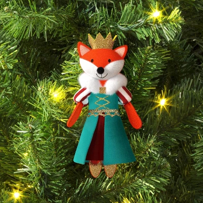 5" Christmas Fabric Fox Princess Ornament - Wondershop™ 1 5" Christmas Fabric Fox Princess Ornament - Wondershop™