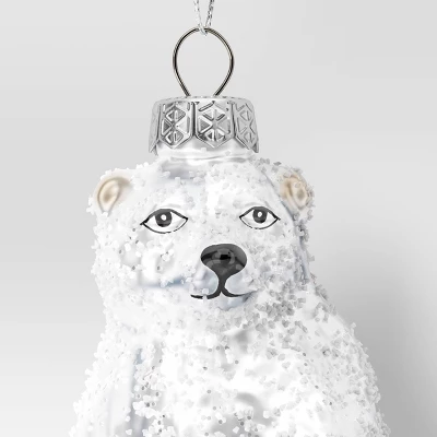 Christmas Glass Polar Bear Ornament - Wondershop™ 2 Christmas Glass Polar Bear Ornament - Wondershop™ - Image 2