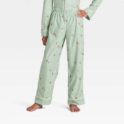 Kids' Gingerbread Striped Long Sleeve Shirt And Pants Holiday Matching Family Pajama Set - Wondershop™ Cream 3 Kids' Gingerbread Striped Long Sleeve Shirt And Pants Holiday Matching Family Pajama Set - Wondershop™ Cream - Image 3