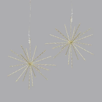 2pc 12" LED Twinkling Starburst Christmas Novelty Sculpture Light White With Gold Wire - Wondershop™ 2 2pc 12" LED Twinkling Starburst Christmas Novelty Sculpture Light White With Gold Wire - Wondershop™ - Image 2