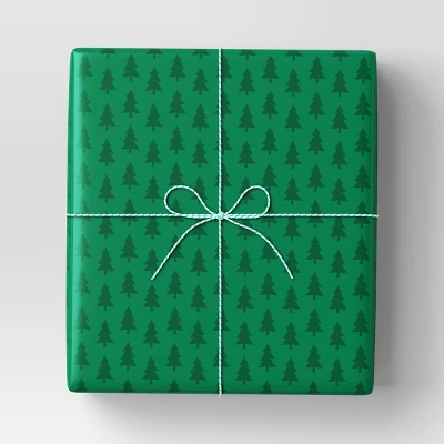 40" 220 Sq Ft Christmas Roll Wrap Green Trees On Green - Wondershop™ 1 40" 220 Sq Ft Christmas Roll Wrap Green Trees On Green - Wondershop™