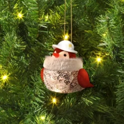 Christmas Featherly Friends Ornament White Hat - Wondershop™