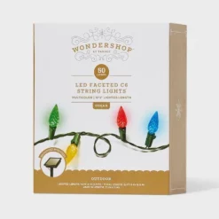50ct Solar LED Faceted Christmas Indoor Outdoor String Lights With Green Wire - Wondershop™ -Christmas Sale Store GUEST c42e34ff ec32 4142 b2c8 e74426336514