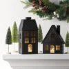 11" Lit Metal House Christmas Village Building - Wondershop™ Black: Indoor Tabletop Decorative Object, Battery-Powered -Christmas Sale Store GUEST c4579e8b 67a4 4729 82eb 446d26f8103c