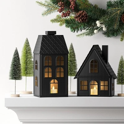11" Lit Metal House Christmas Village Building - Wondershop™ Black: Indoor Tabletop Decorative Object, Battery-Powered 1 11" Lit Metal House Christmas Village Building - Wondershop™ Black: Indoor Tabletop Decorative Object, Battery-Powered