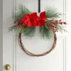 22" Christmas Unlit Asymmetrical Red Poinsettia Wreath - Wondershop™ -Christmas Sale Store GUEST c4e1caef 1450 494a 87c0 4d805703b1f9