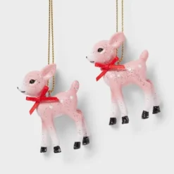 2ct Retro Small Deer Christmas Tree Ornament Set - Wondershop™ -Christmas Sale Store GUEST c54770e4 da4b 4101 90b7 48afa2c1db53