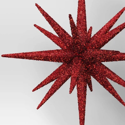 5.8" Christmas Plastic Spike Starburst Ornament Red - Wondershop™ 2 5.8" Christmas Plastic Spike Starburst Ornament Red - Wondershop™ - Image 2
