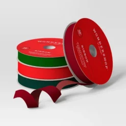 4 Pk Christmas Velvet Ribbon Gift Packaging Accessories Red/Green - Wondershop™ 3 4 Pk Christmas Velvet Ribbon Gift Packaging Accessories Red/Green - Wondershop™ -Christmas Sale Store GUEST cd4f55cc 75bb 4c76 a54f 41ba1338c4f3
