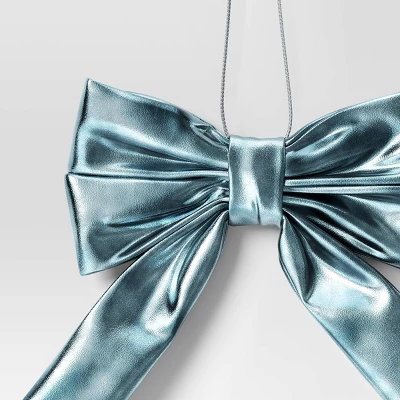 6.75" Christmas Metallic Bow Ornament Teal - Wondershop™ 2 6.75" Christmas Metallic Bow Ornament Teal - Wondershop™ - Image 2