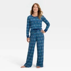 Women's Hanukkah Ribbed Long Sleeve Shirt And Pants Holiday Matching Family Pajama Set - Wondershop™ Blue 8 Women's Hanukkah Ribbed Long Sleeve Shirt And Pants Holiday Matching Family Pajama Set - Wondershop™ Blue -Christmas Sale Store GUEST d39b5ae3 d20c 427f 859e 99a617f5fead