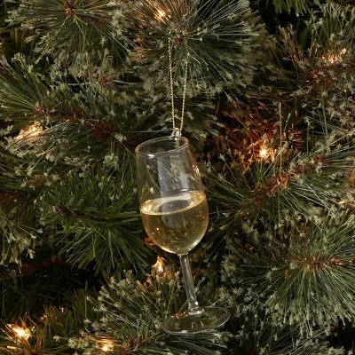 White Wine Glass Christmas Tree Ornament - Wondershop™ 1 White Wine Glass Christmas Tree Ornament - Wondershop™