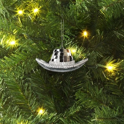 Christmas Silver Disco Cowboy Hat Ornament - Wondershop™ 1 Christmas Silver Disco Cowboy Hat Ornament - Wondershop™