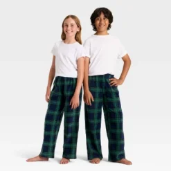 Kids' Plaid Microfleece Holiday Matching Family Pajama Pants - Wondershop™ Navy Blue -Christmas Sale Store GUEST d72c6ee6 8956 4b59 98e4 e9da13be077d