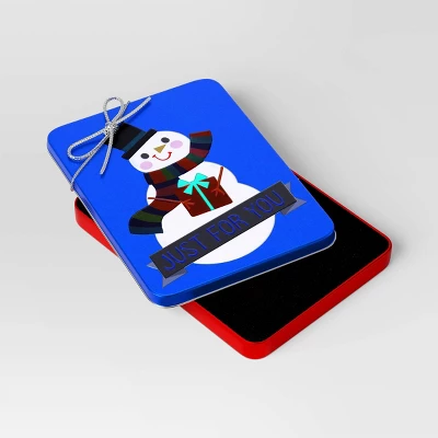 Wrap Essentials Christmas XL Snowman Just For You Gift Card Tin - Wondershop™ 1 Wrap Essentials Christmas XL Snowman Just For You Gift Card Tin - Wondershop™