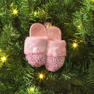 Christmas Glass Slippers Ornament Pink - Wondershop™ 1 Christmas Glass Slippers Ornament Pink - Wondershop™