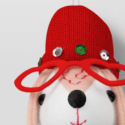 Fabric Dog Head Plaid Scarf Christmas Tree Ornament - Wondershop™ 2 Fabric Dog Head Plaid Scarf Christmas Tree Ornament - Wondershop™ - Image 2