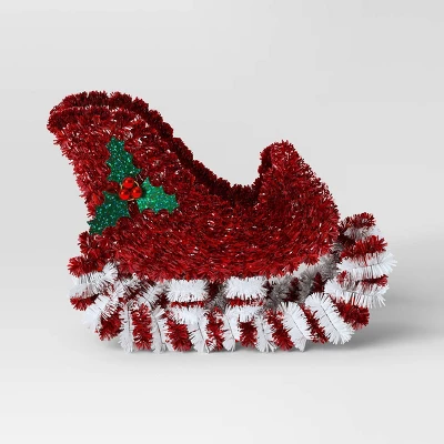 Christmas Tinsel Sleigh Red - Wondershop™ 2 Christmas Tinsel Sleigh Red - Wondershop™ - Image 2