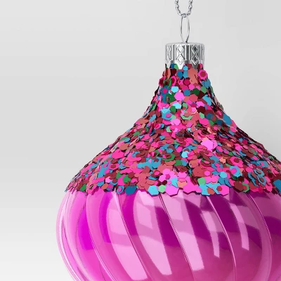 Christmas Swirl Onion Hot Pink Ornament - Wondershop™ 2 Christmas Swirl Onion Hot Pink Ornament - Wondershop™ - Image 2