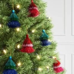 3' 5" Christmas Mini Tassel Ornament Set Red/Pink/Hot Pink - Wondershop™