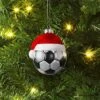 4" Christmas Glass Santa Hat Soccer Ball Ornament - Wondershop™ -Christmas Sale Store GUEST e80ce848 de89 43ba 90d6 731d1c68b12e