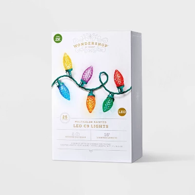 25ct LED C9 Faceted Christmas String Lights With Green Wire - Wondershop™ 3 25ct LED C9 Faceted Christmas String Lights With Green Wire - Wondershop™ - Image 3