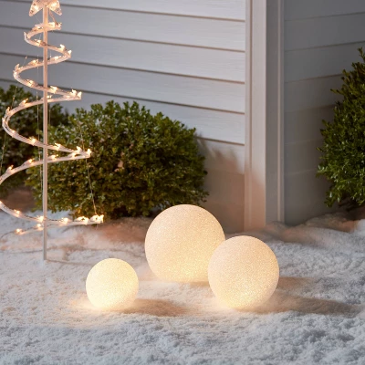 3pc LED Glittered Globe Christmas Novelty Sculpture Light White - Wondershop™ 1 3pc LED Glittered Globe Christmas Novelty Sculpture Light White - Wondershop™