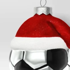 4" Christmas Glass Santa Hat Soccer Ball Ornament - Wondershop™ -Christmas Sale Store GUEST f7eacc12 3e7c 4120 971c 7f1196488af7