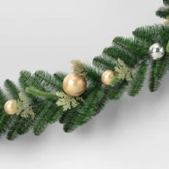 6' Decorated Mixed Greenery Christmas Artificial Garland Green/Champagne Gold - Wondershop™ -Christmas Sale Store GUEST fb6d983d e9aa 4772 97fb 41eb8d9414f2